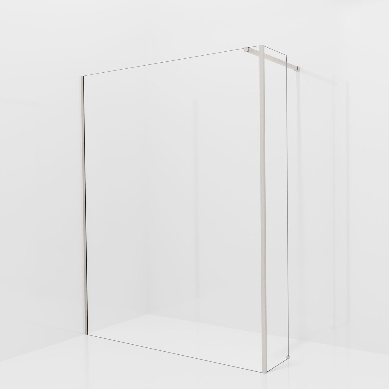 Balmani Modular inloopdouche met vaste zijwand: 160 x 200 cm, Helder glas, Brushed CoolMetal profielen