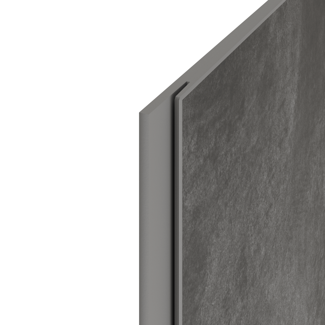 Linie Plato Duschrückwand: 90 x 90 x 210 cm, PVC, Dunkelgrau Dakota