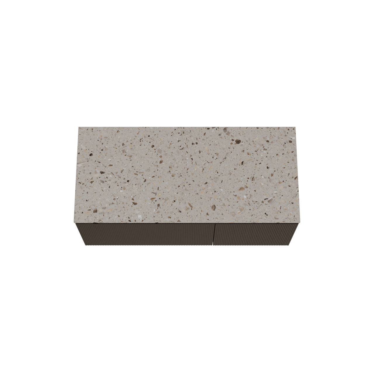 Balmani Fila meuble salle de bains suspendu 120 x 55 cm chêne noir avec Stretto tablette simple ou double en terrazzo greige terrazzo, Nervure droite symétrique verticale