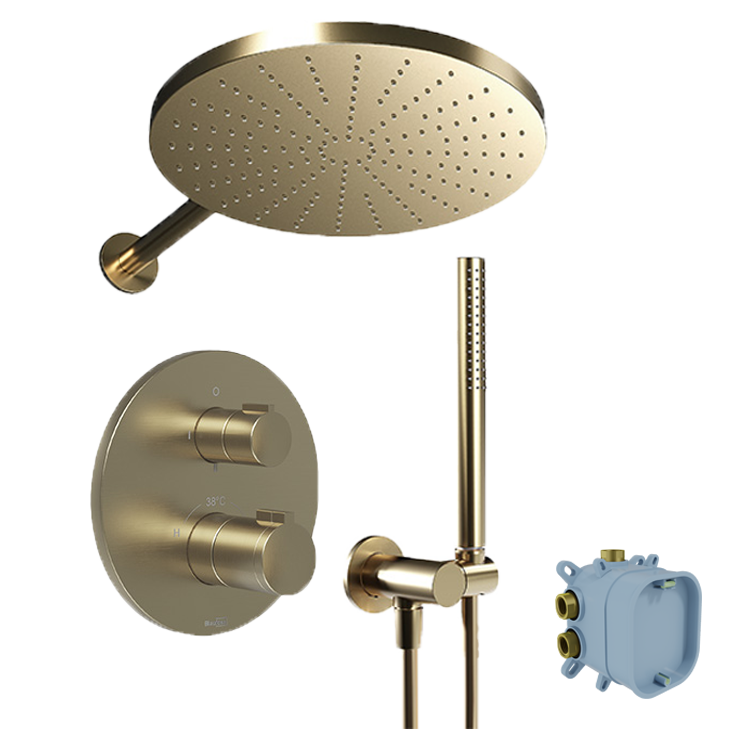 Blaufoss Smartbox Round inbouw regendoucheset, inclusief inbouwelement