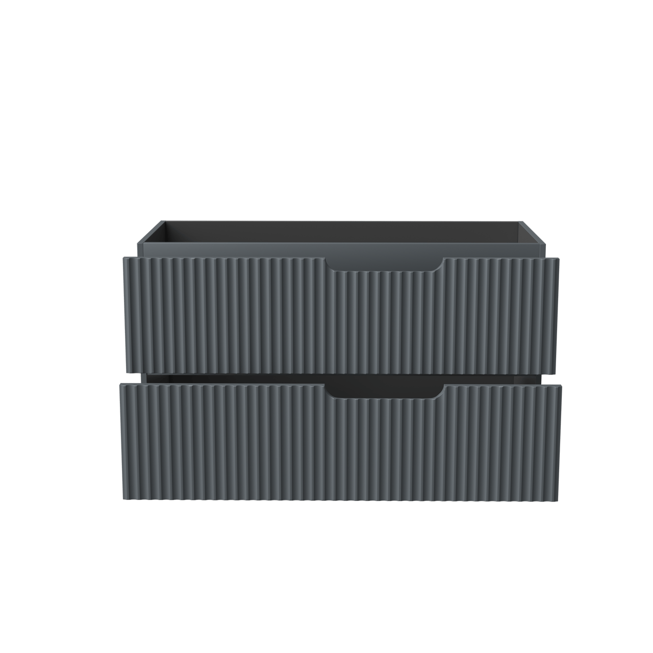 Linie Ribbo hängender Waschbeckenunterschrank: 100 x 46 cm, Blau Anthrazit, 2 Schubladen