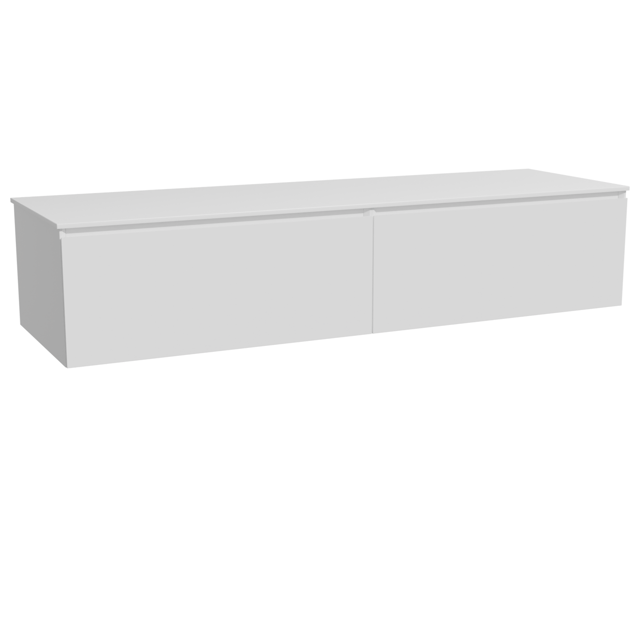 Storke Edge hängendes Möbelstück Set: 170 x 52 cm, Weiß matt, mit Tavola Einzel- oder Doppel Waschtischplatte, Solid Surface Weiß matt