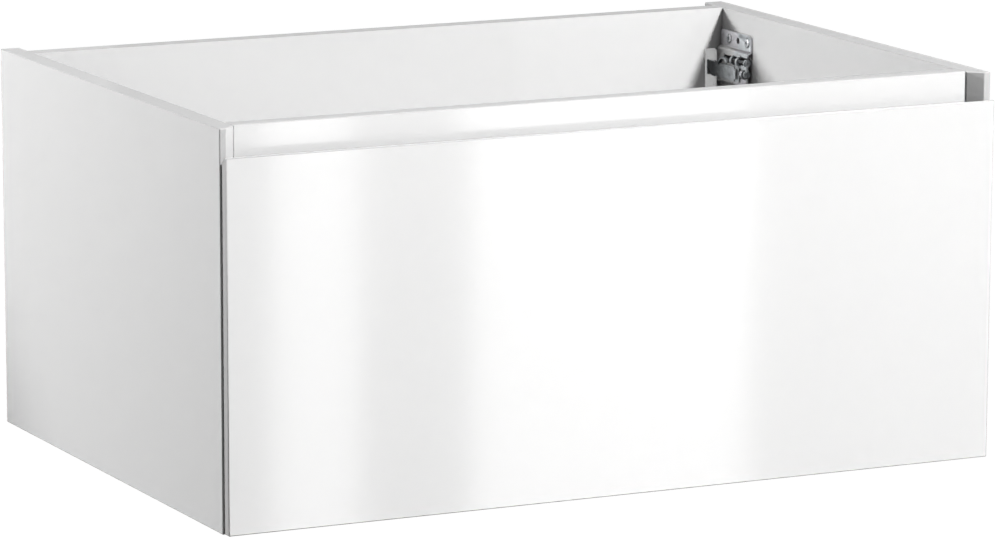 Storke Edge meuble sous-vasque suspendu 75 x 52 cm blanc brillant 1 tiroir