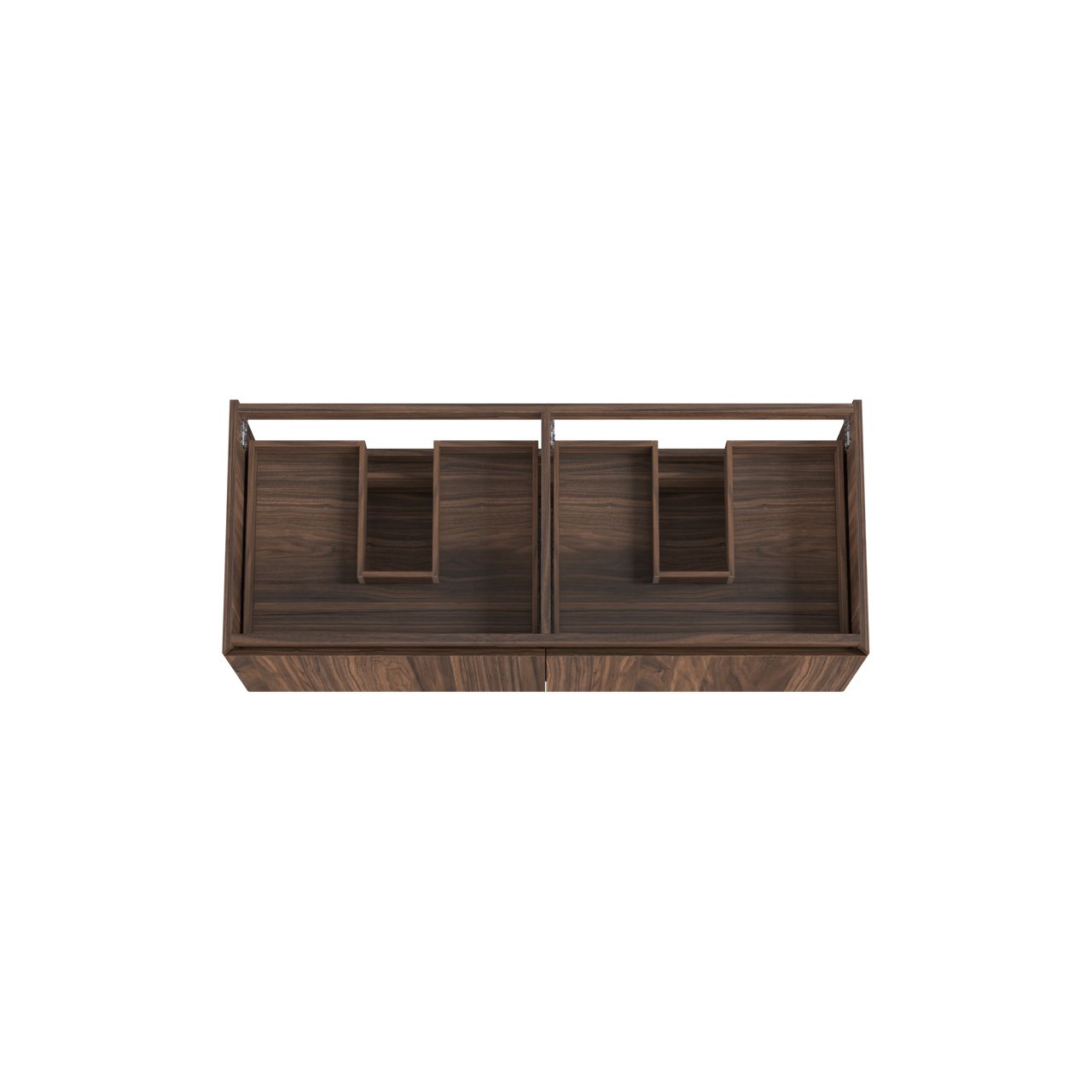 Balmani Idra zwevende wastafelonderkast 135 x 55 cm fineer notenhout 4 lades