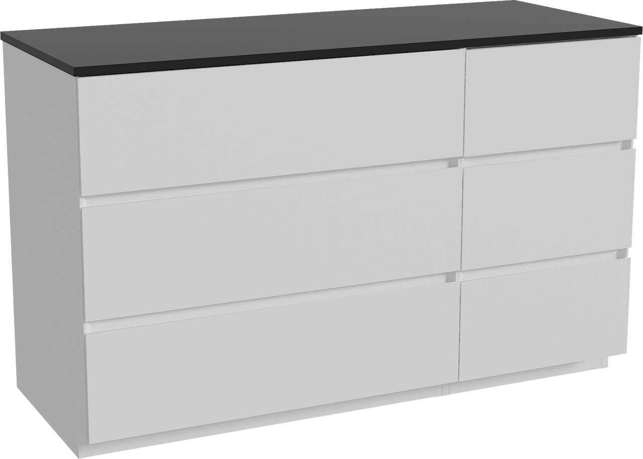 Storke Edge staand badmeubel 130 x 52 cm mat wit met Panton enkel of dubbel wastafelblad in gepoedercoate mdf mat zwart