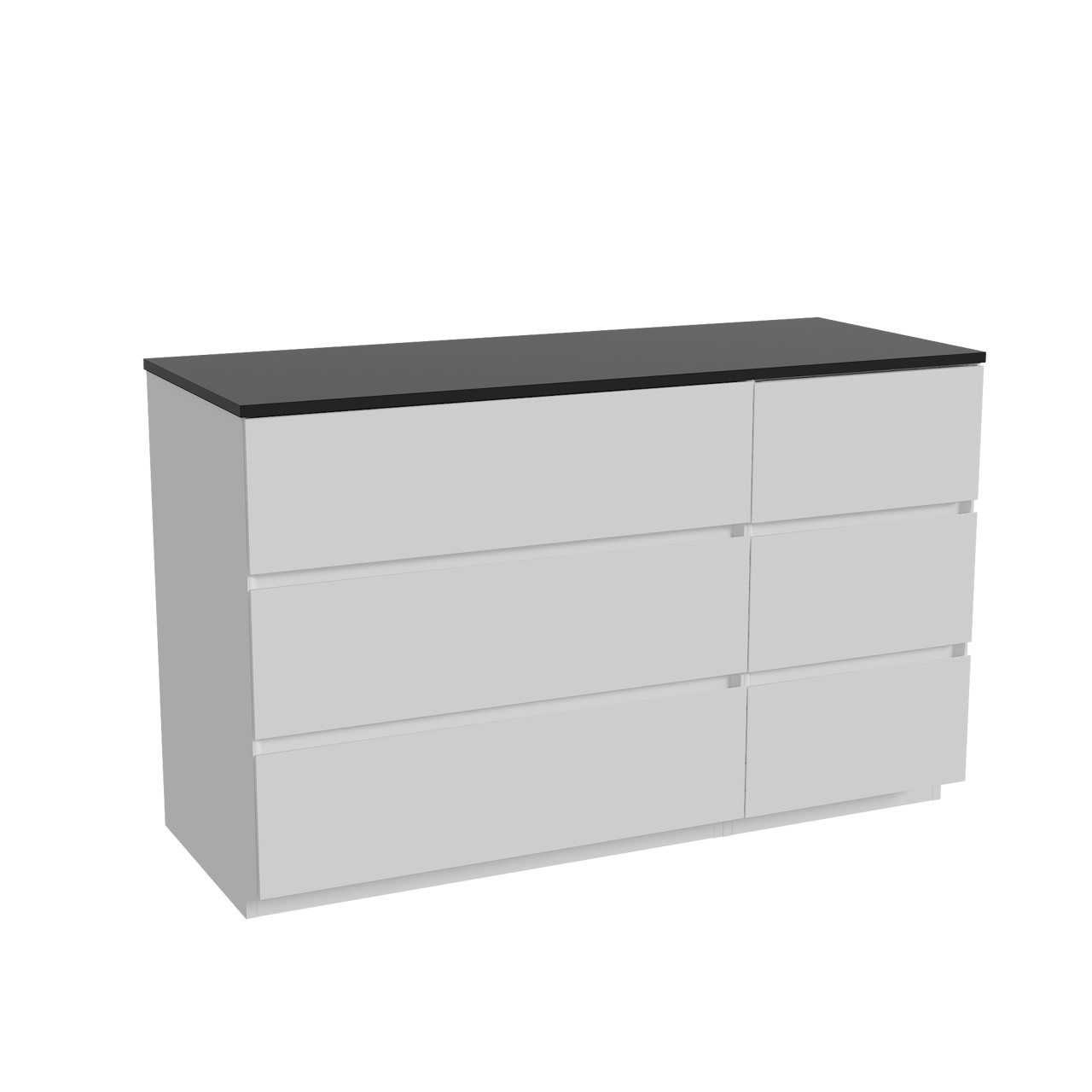 Storke Edge meuble salle de bains à poser 130 x 52 cm blanc mat avec Panton tablette simple ou double en mdf enduit de poudre noir mat