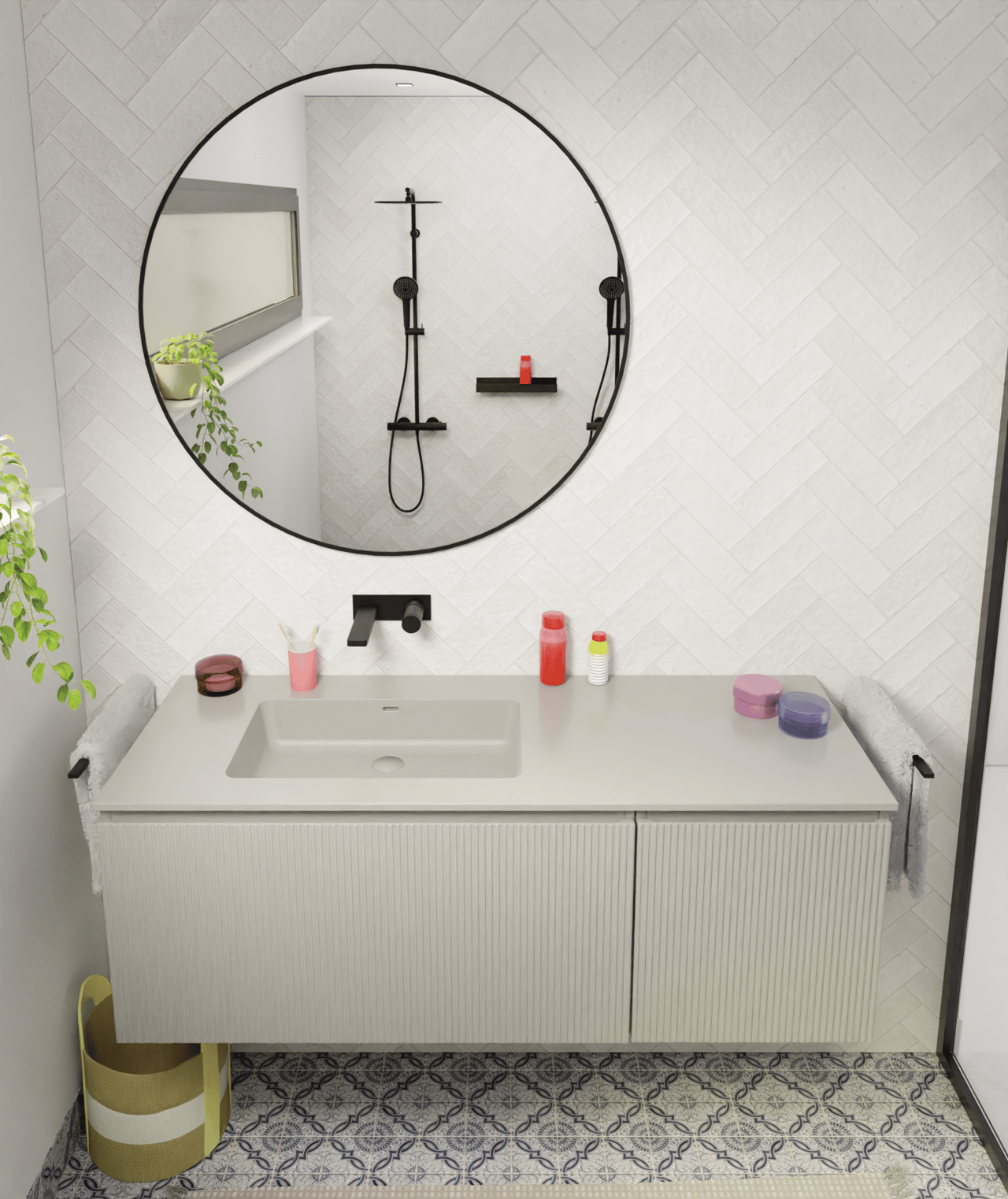 Storke Diva vasque asymétrique gauche top solid soie grise matte 140 x 52 cm