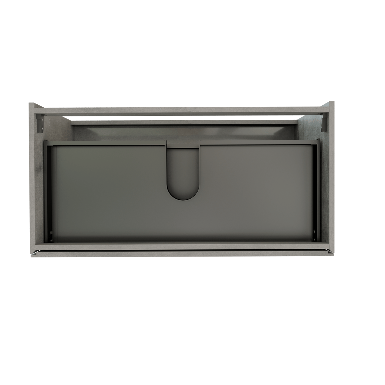 Storke Edge stehender Waschbeckenunterschrank: 105 x 52 cm, Beton dunkelgrau, 3 Schubladen