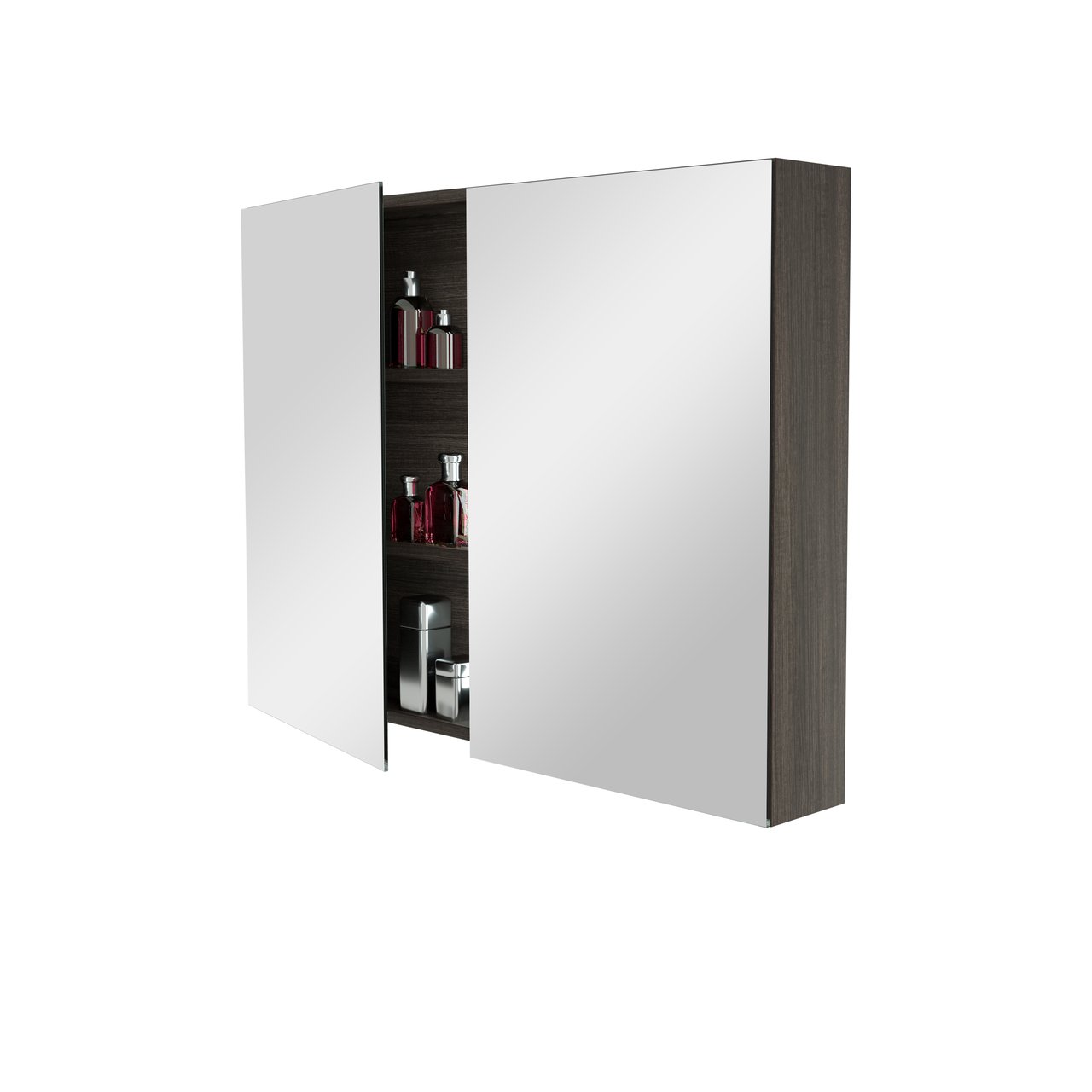 Storke Reflecta Spiegelschrank 100 x 75 cm Eiche schwarz rau