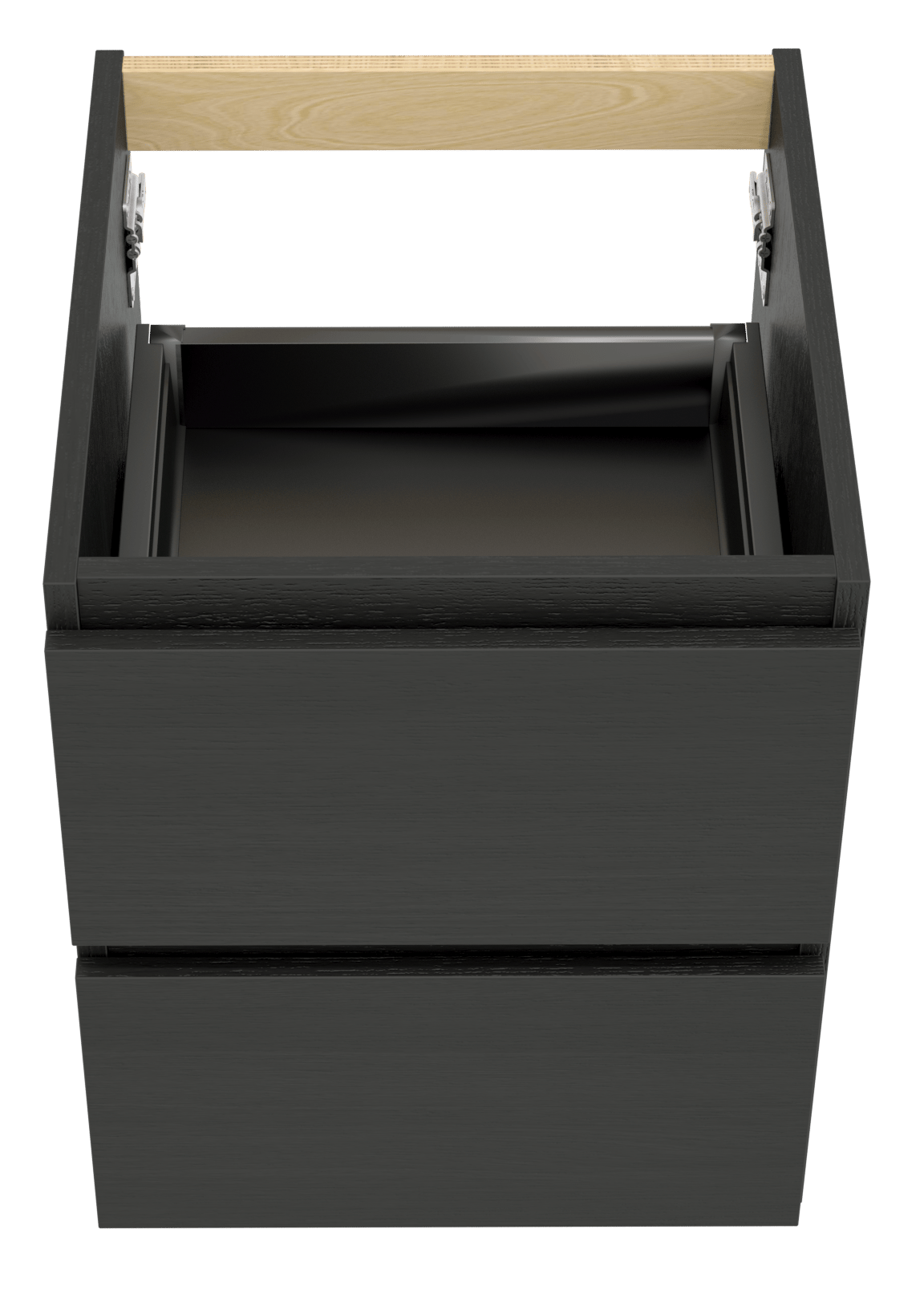 Balmani Lucida zwevende wastafelonderkast 45 x 55 cm zwarte eik 2 lades