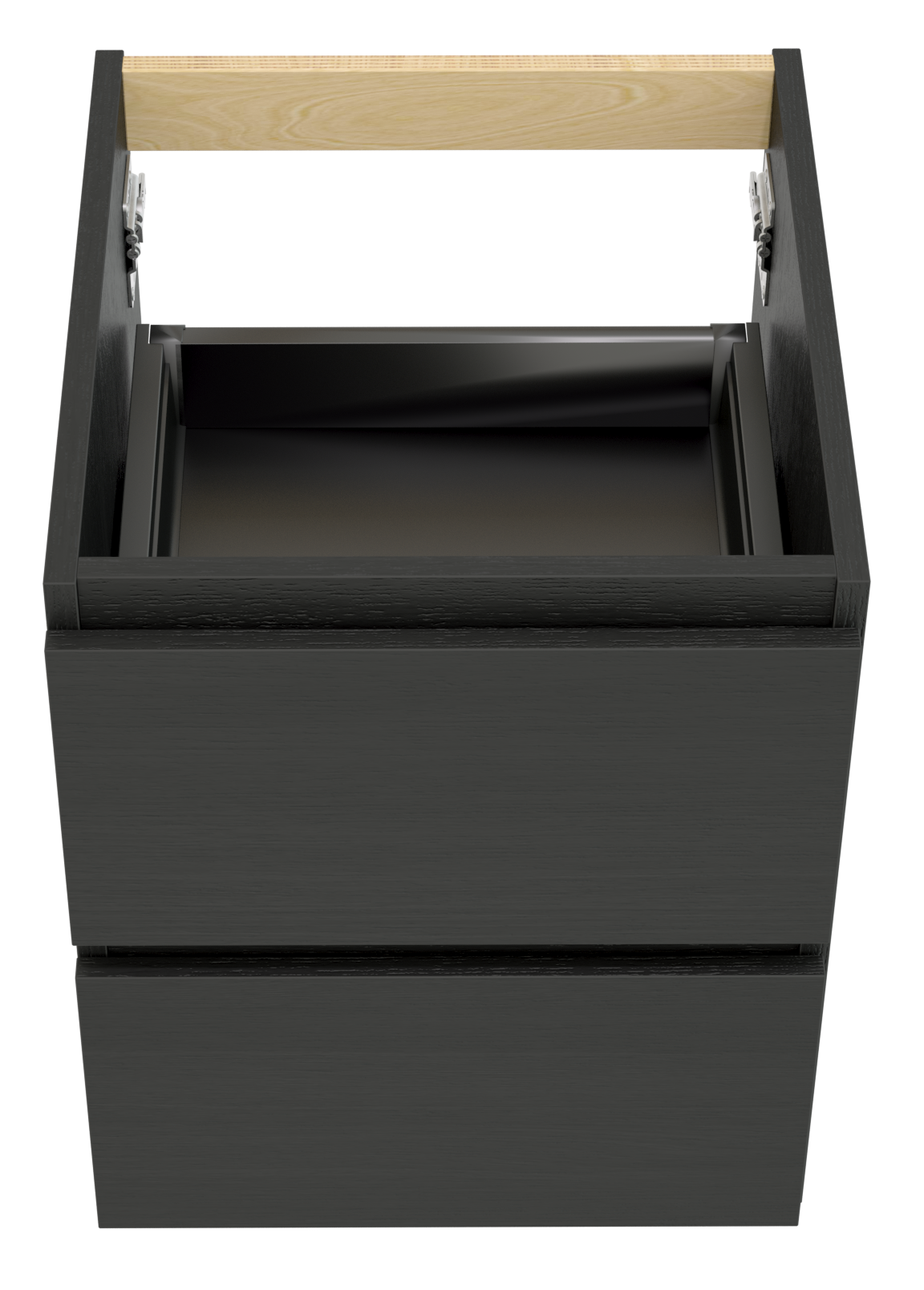 Balmani Lucida hängender Waschbeckenunterschrank: 45 x 55 cm, Eiche Schwarz, 2 Schubladen