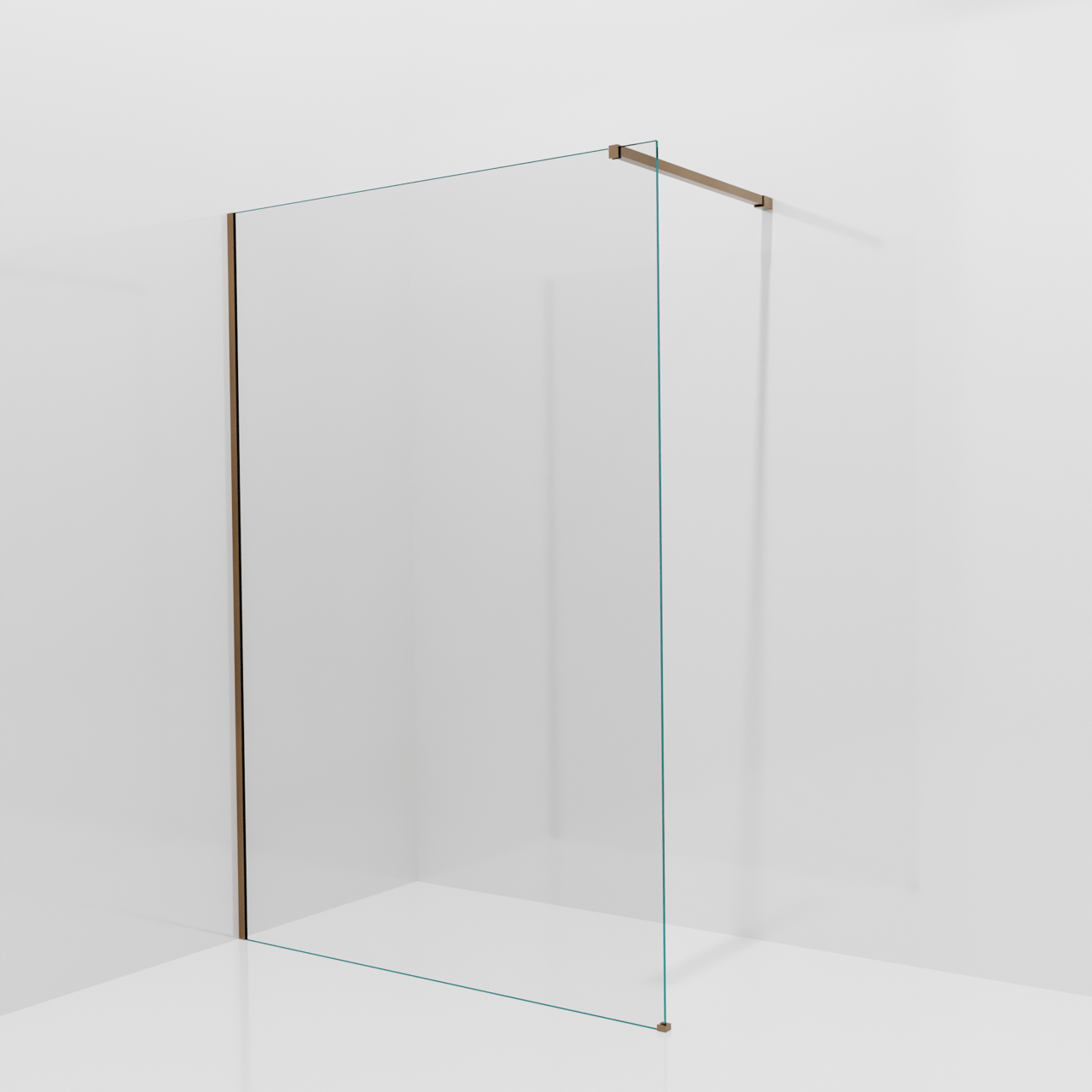 Balmani Modular inloopdouche: 140 x 200 cm, Extra helder glas met coating, Brushed Rosegold profielen