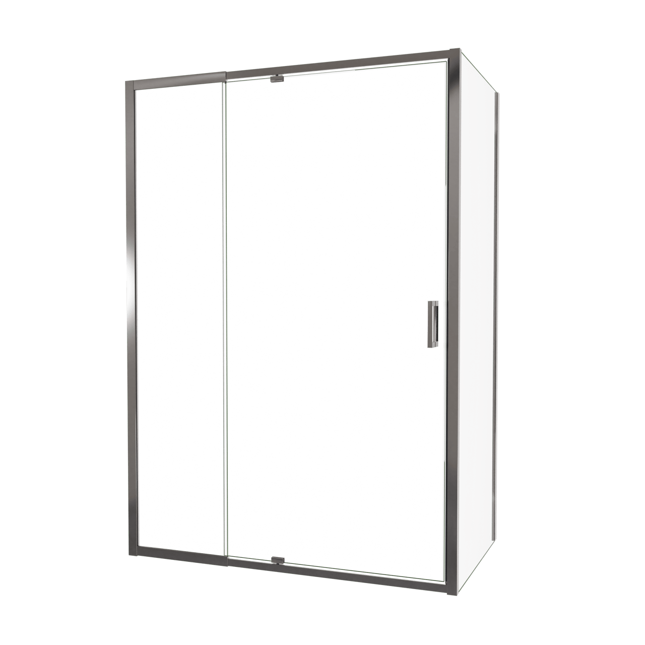 Luca Varess Vidor Telescope douchehoek met draaideur en vaste zijwand 140 x 80 cm helder glas glans chroom profiel