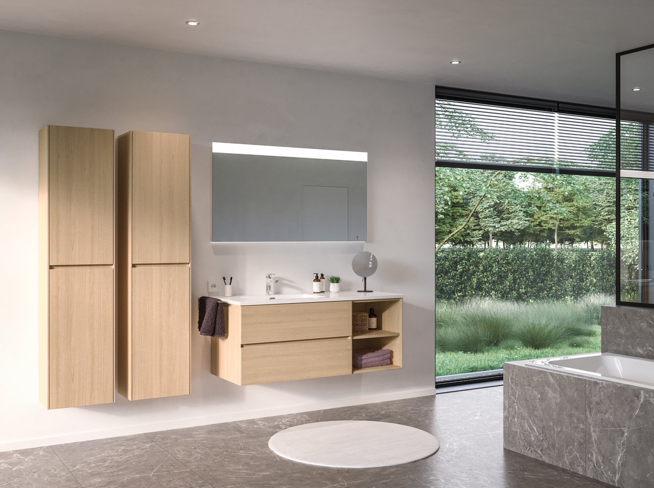 Storke Lucera Badspiegel mit Beleuchtung: Rechteckig, 130 x 70 cm