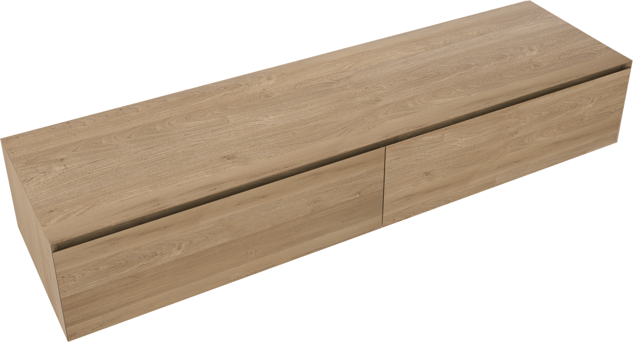 Balmani Mitra Elements zwevende wastafelonderkast 180 x 50 cm natuur eik 2 lades