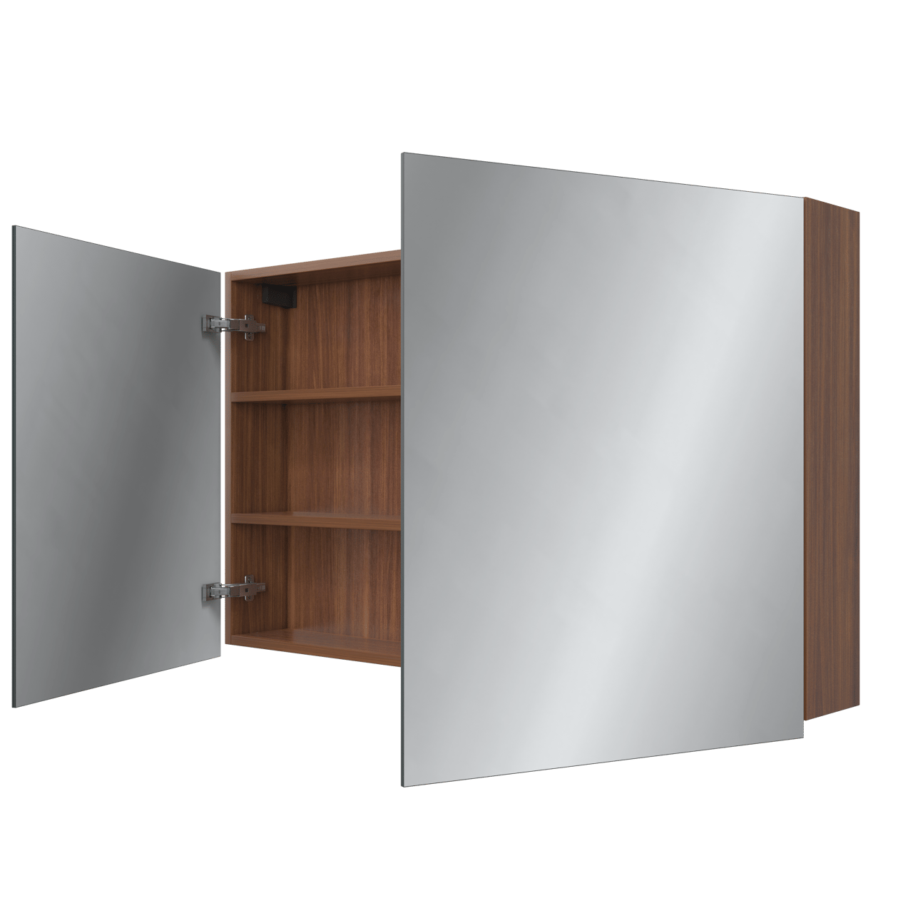 Balmani Lucida Spiegelschrank Bad: 120 x 72 cm, Amerikanischer Nussbaum