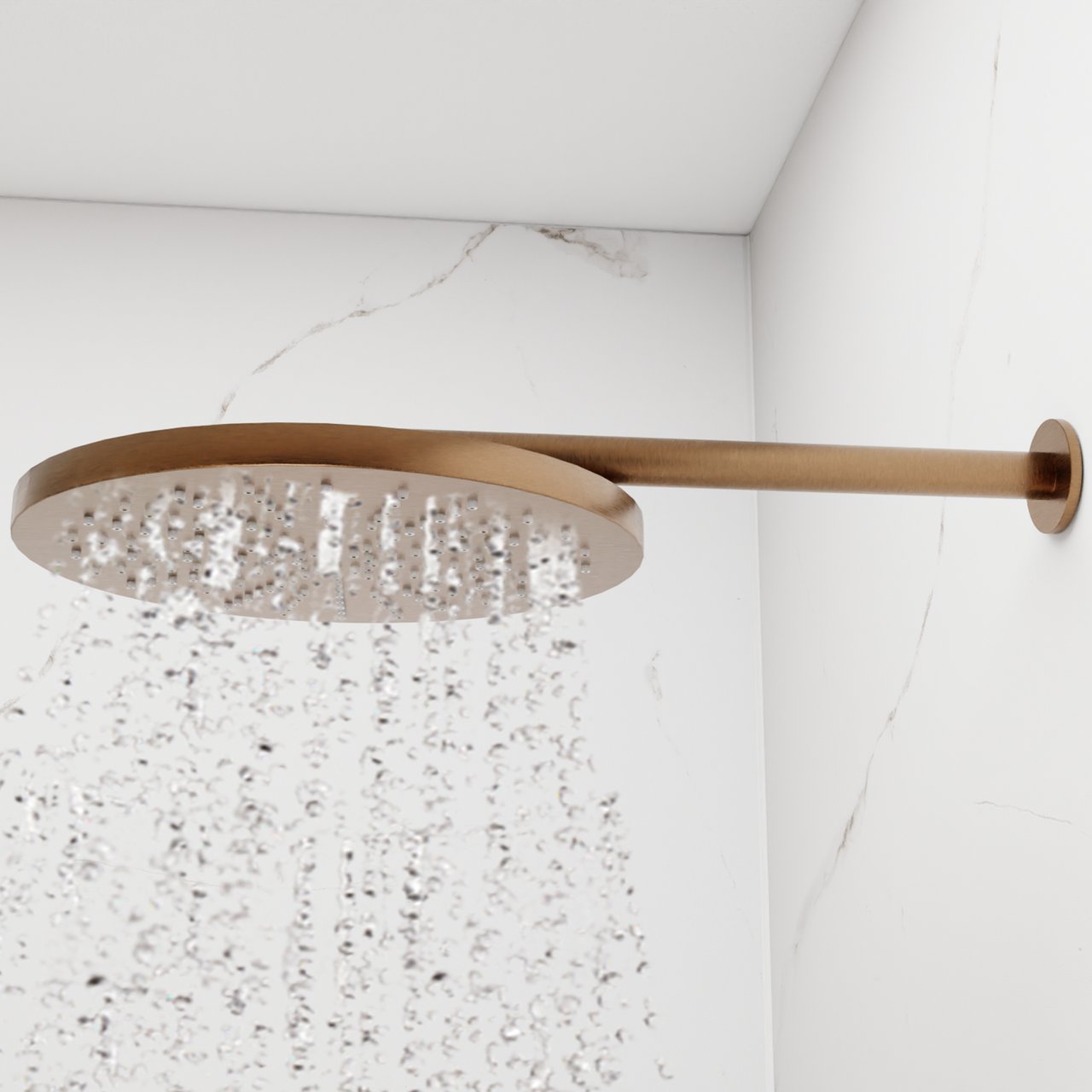 Blaufoss Nola 300 Tête de douche rond 30 cm avec support mural Brushed Rosegold