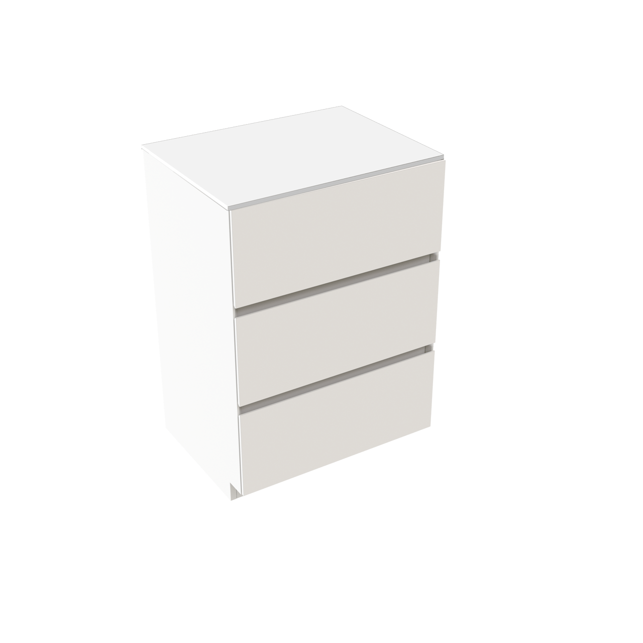 Storke Edge freistehendes Möbelstück Set: 60 x 46 cm, Weiß matt, mit Tavola Einzel Waschtischplatte, Solid Surface Weiß matt