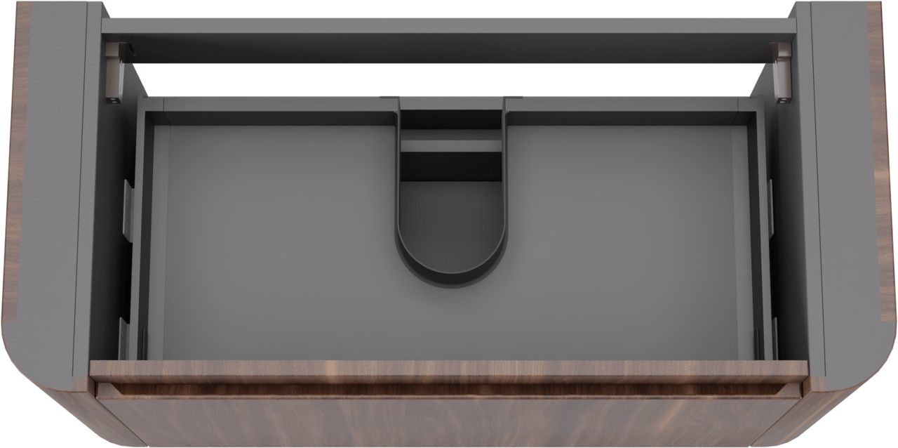 Storke Soft zwevende wastafelonderkast 100 x 46 cm Notelaar 2 lades