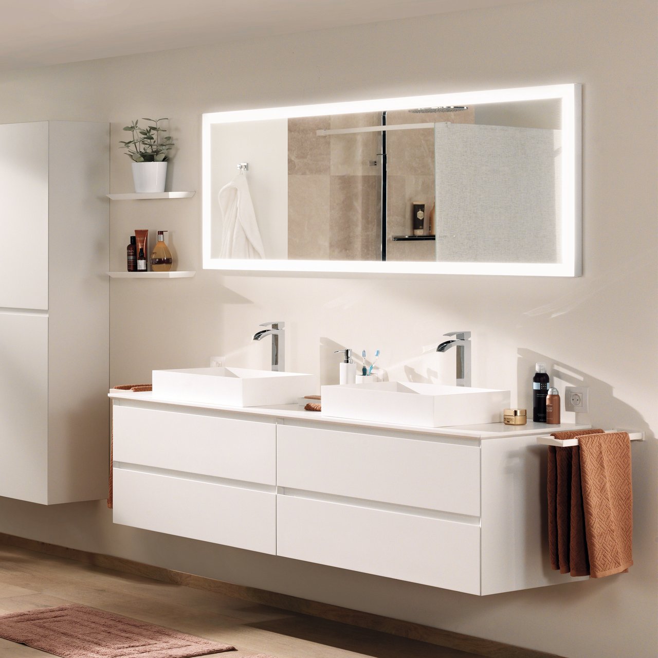 Balmani Giro miroir rectangulaire lumineux 180 x 65 cm