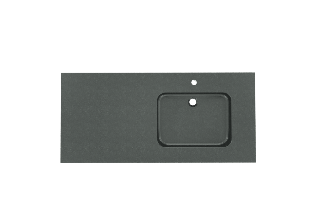 Balmani Napoli Due vasque asymétrique droite granite aiguisé 120 x 55 cm