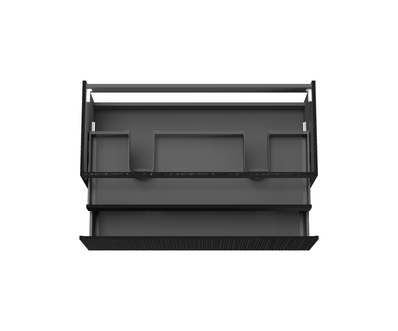 Storke Ribs meuble sous-vasque suspendu 120 x 52 cm chêne noir 2 tiroirs