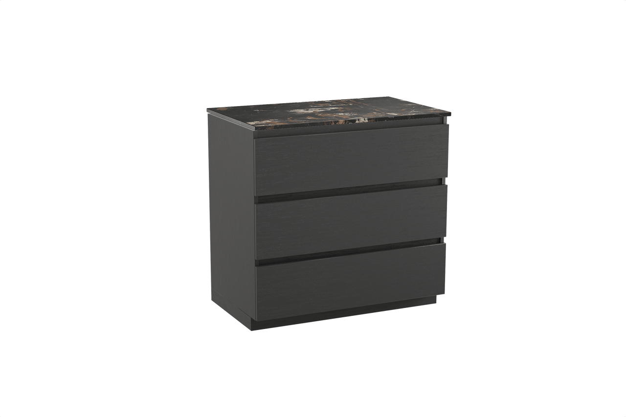 Balmani Lucida Badmöbel Set mit Stretto Waschtischplatte für Aufsatzwaschbecken