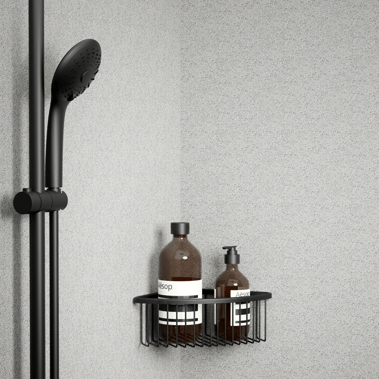 Blaufoss Jenna Eckseifenhalter, 20 cm, schwarz matt