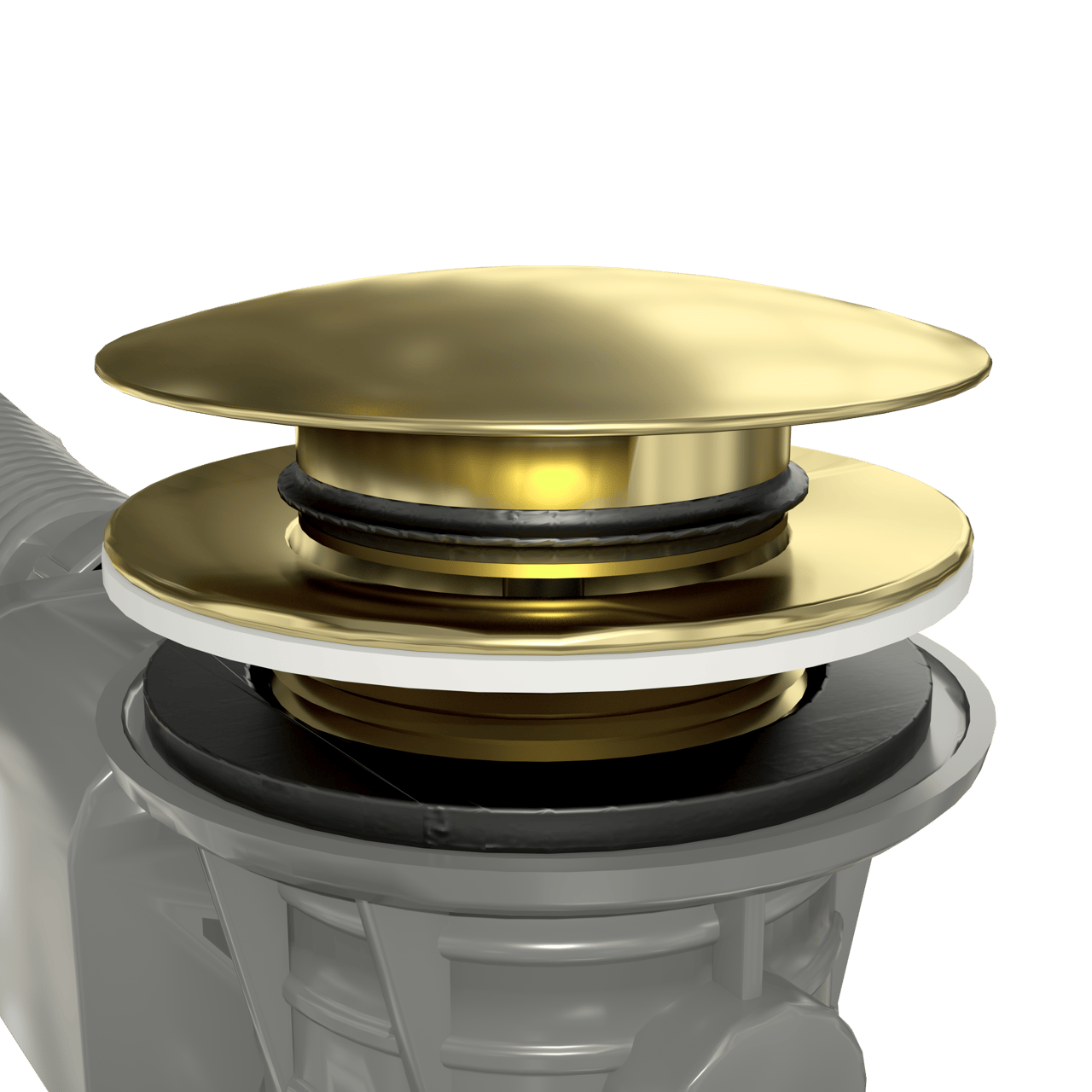 Santeg Unibath Flat badafvoer met overloop 70cm Brushed Gold