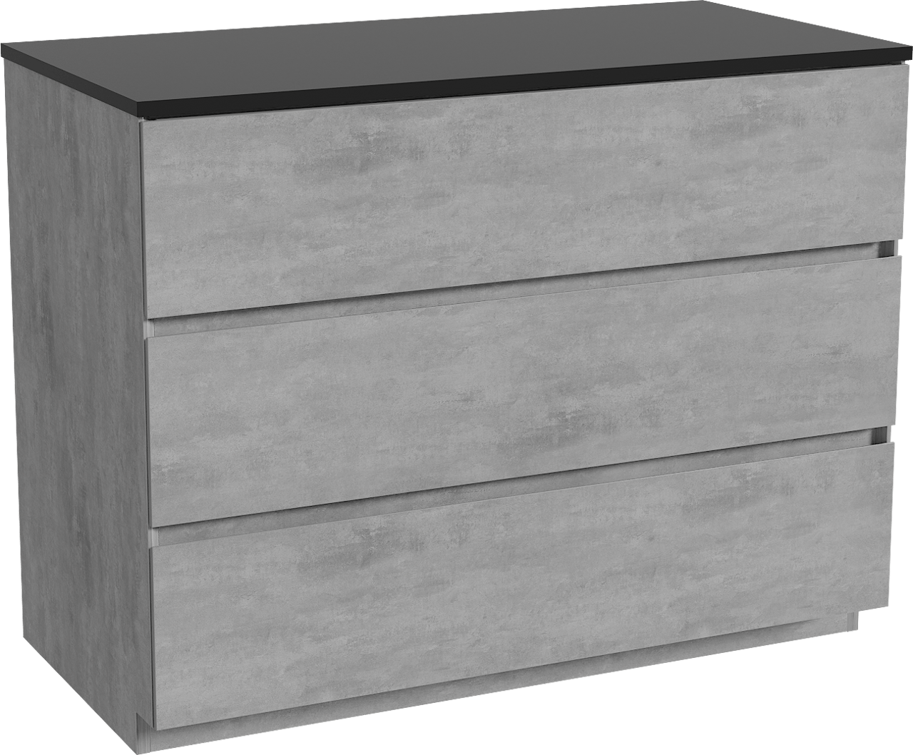 Storke Edge staand badmeubel 105 x 52 cm beton donkergrijs met Panton enkel wastafelblad in gepoedercoate mdf mat zwart