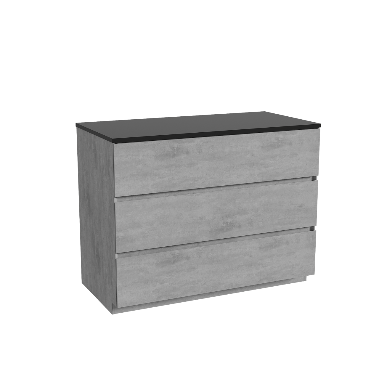 Storke Edge meuble salle de bains à poser 105 x 52 cm béton gris foncé avec Panton tablette simple en mdf enduit de poudre noir mat