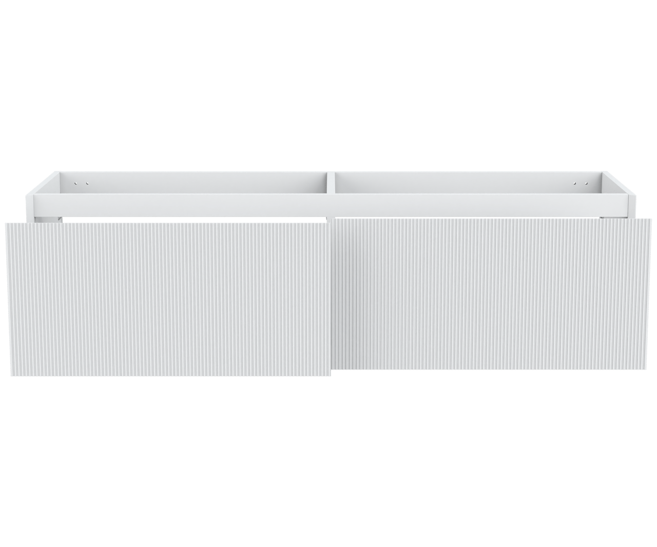 Balmani Fila hängender Waschbeckenunterschrank: 180 x 55 cm, Weiß Matt, 4 Schubladen