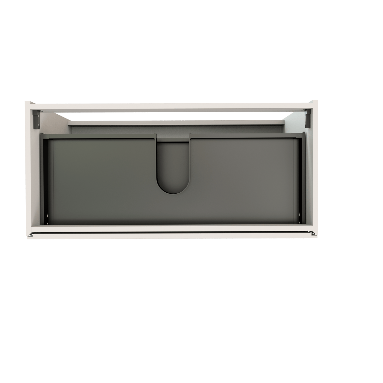 Storke Edge stehender Waschbeckenunterschrank: 100 x 46 cm, Weiß matt, 3 Schubladen