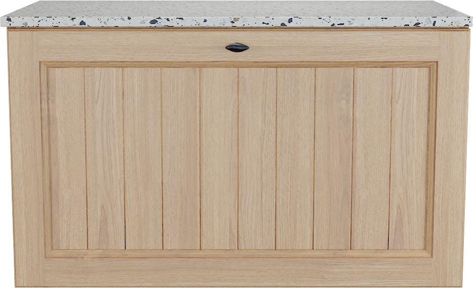 Balmani Lemon meuble salle de bains suspendu 90 x 55 cm, placage chêne naturel avec Stretto tablette simple en blanc/noir mat terrazzo