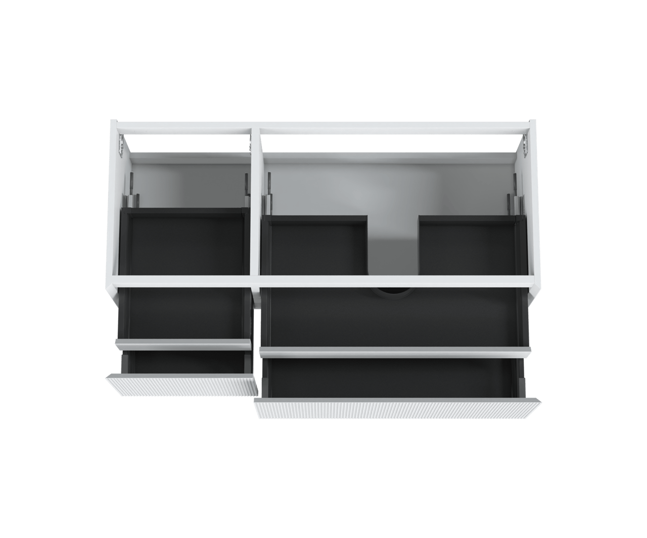 Balmani Fila zwevende wastafelonderkast 135 x 55 cm asymmetrisch rechts mat wit 4 lades