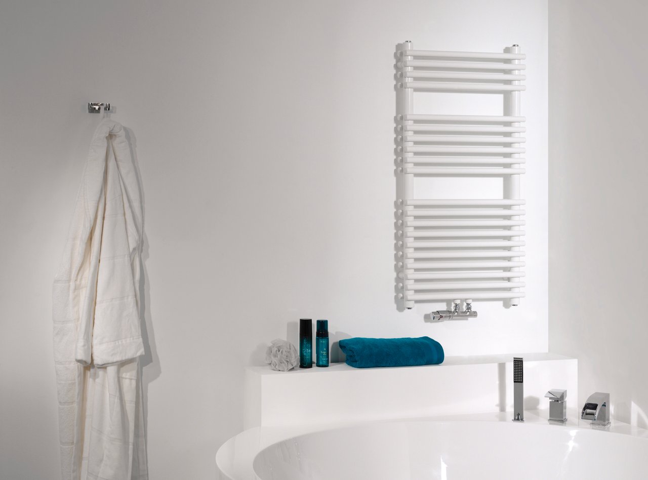 Vipera Alegria Doppelhandtuchheizkörper: 60 x 120 cm, Zentralheizung, Weiß Glänzend, Seiten- & Mittelanschluss, 1.327W