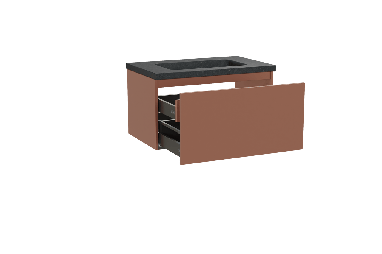 Balmani Sfera zwevend badkamermeubel 90 x 55 cm cotto met Napoli enkele wastafel in graniet zwart