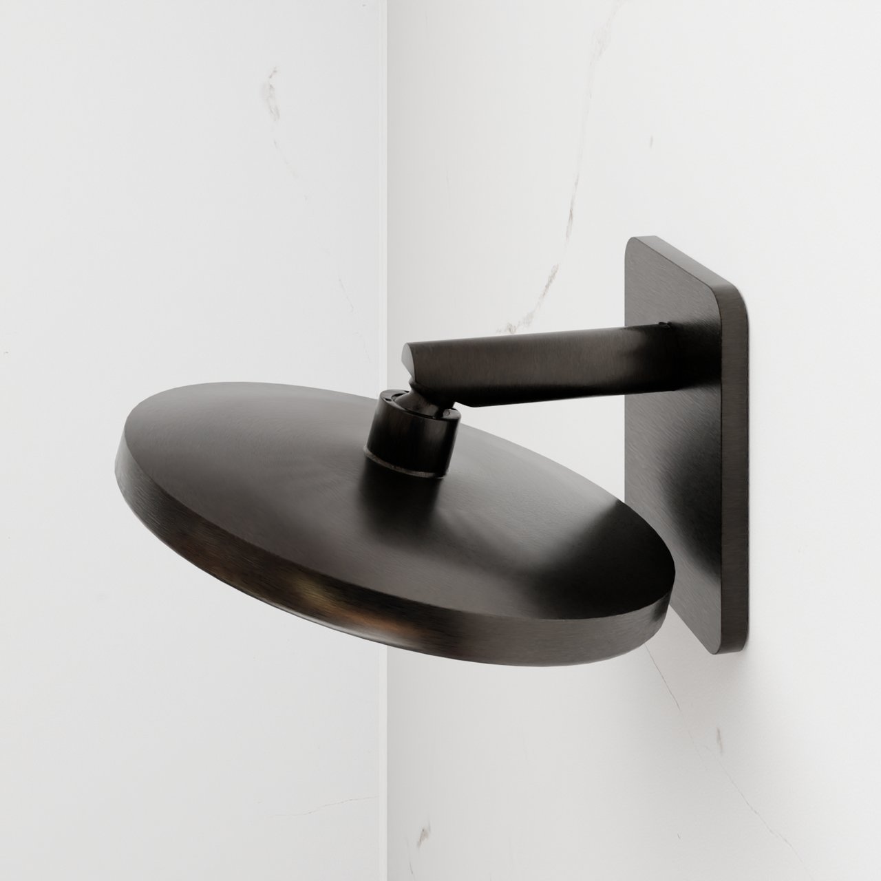 Blaufoss Onos 250 Duschkopf 25 cm, Wandmontage, mit Brausearm, Brushed GunMetal