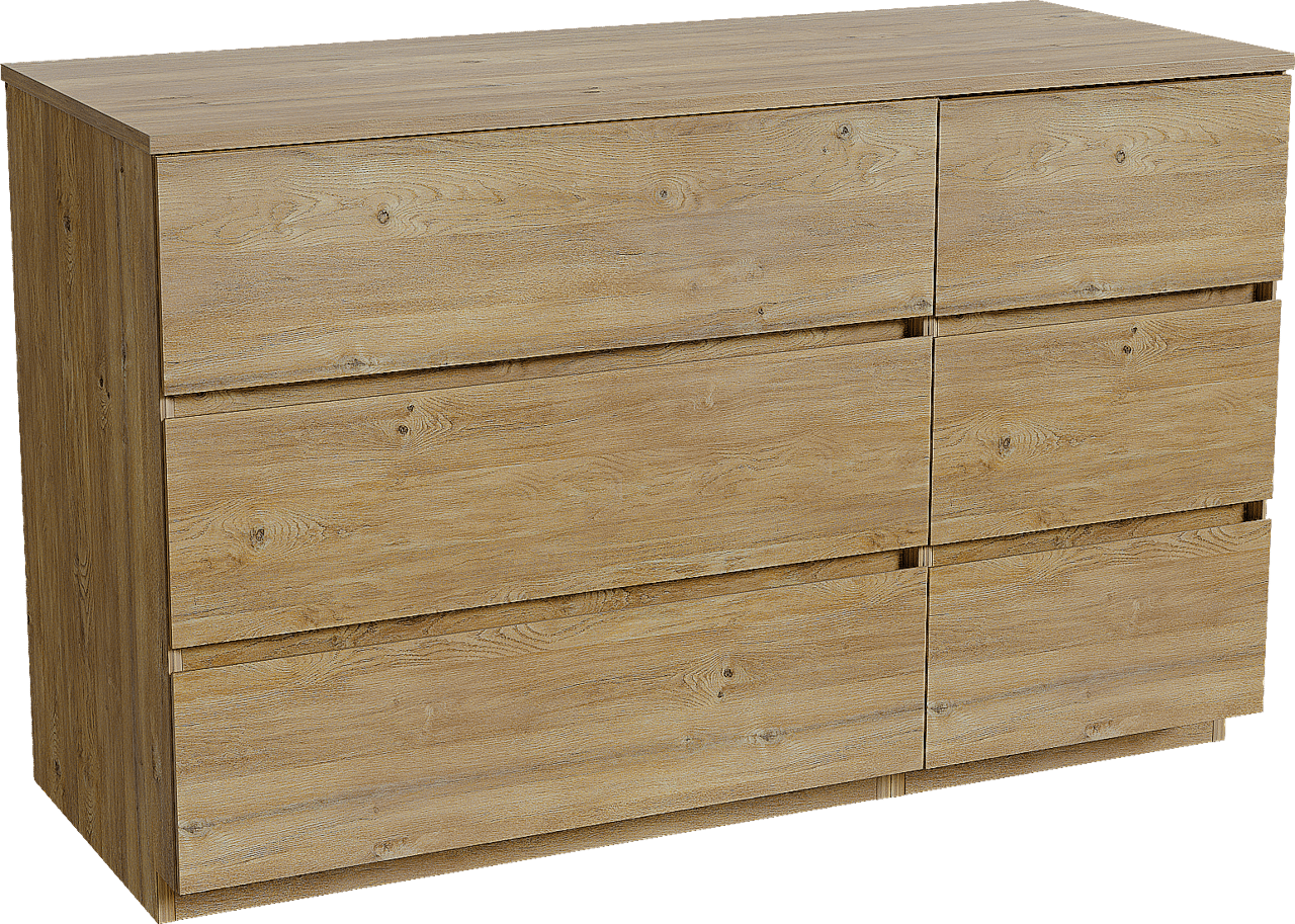 Storke Edge staand badkamermeubel 130 x 52 cm ruwe eik met Panton enkel of dubbel tablet in melamine ruwe eik