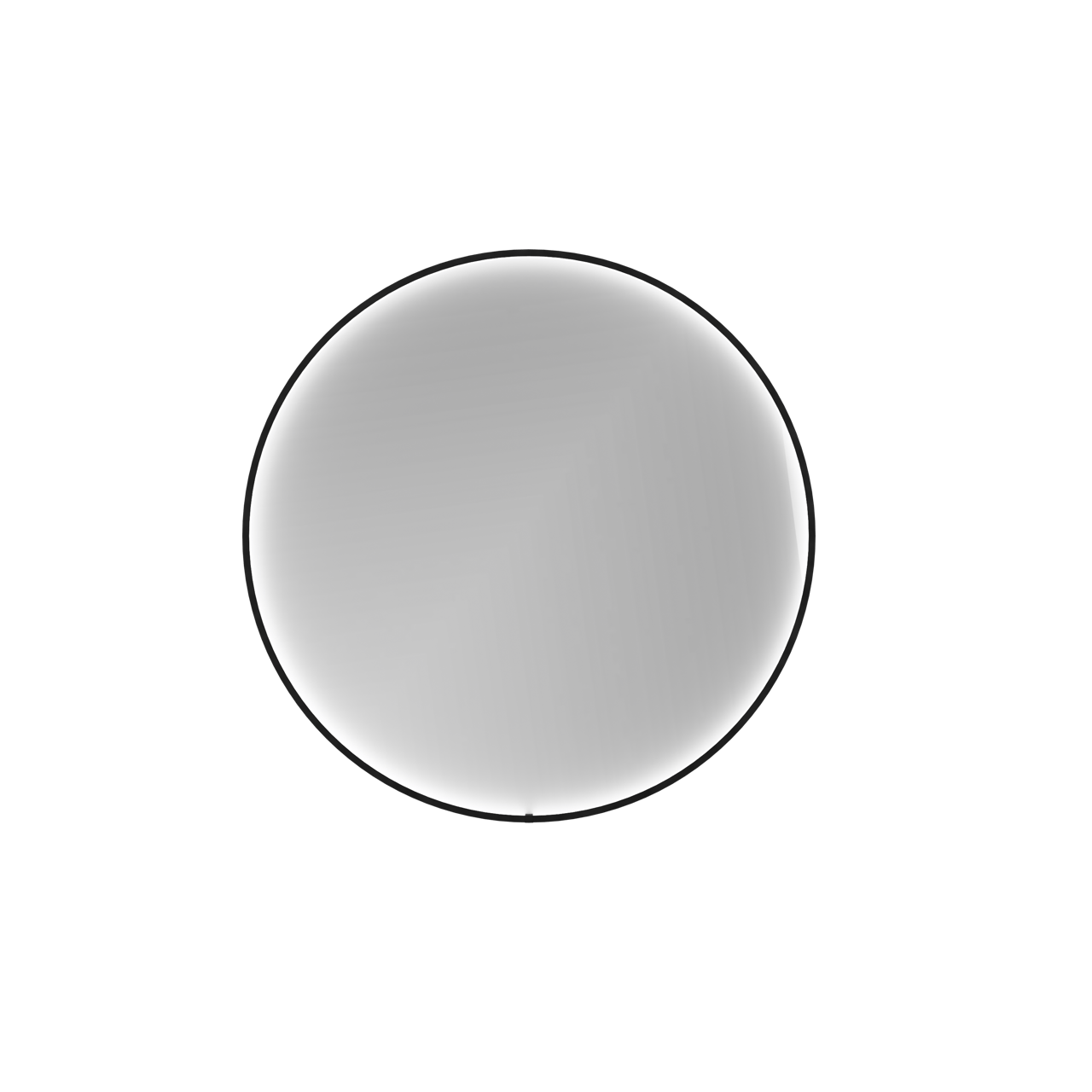 Balmani Secret Black rond badkamerspiegel zwart Ø 70 cm met spiegelverlichting en anti-damp