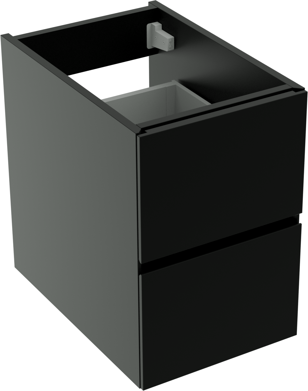 Storke Edge meuble sous-lavabo suspendu 35 x 52 cm Noir Mat 2 tiroirs