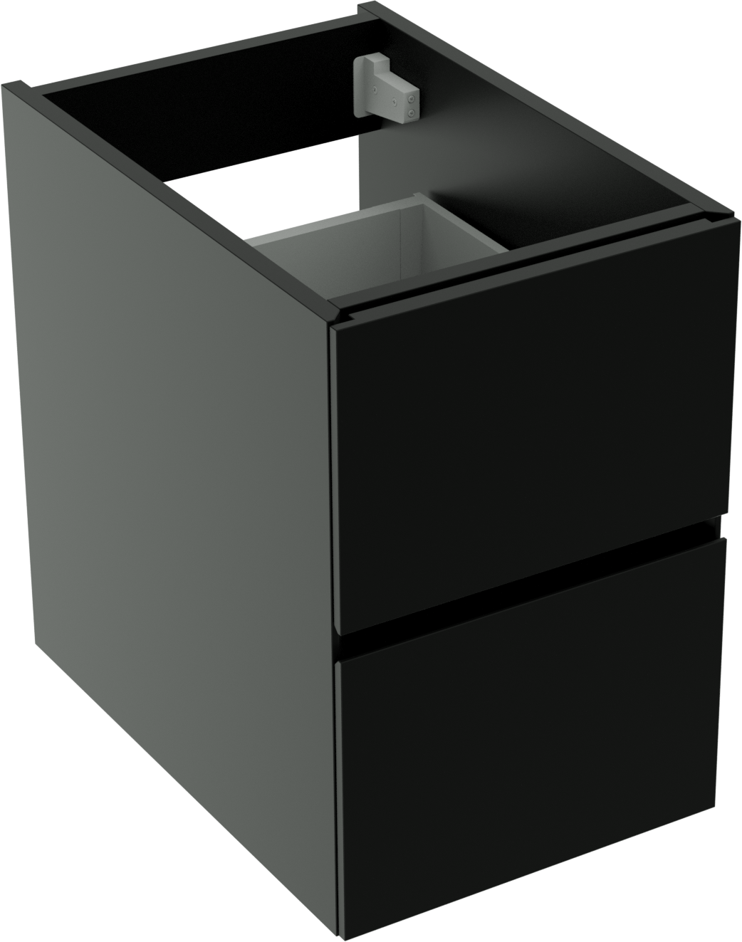 Storke Edge meuble sous-vasque suspendu 35 x 52 cm Noir Mat 2 tiroirs