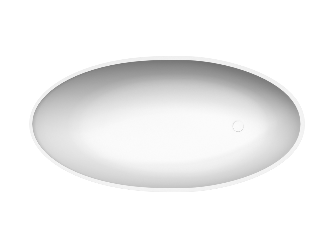 Balmani Fahro baignoire îlot ovale 170 x 85 cm Solid Surface blanc mat