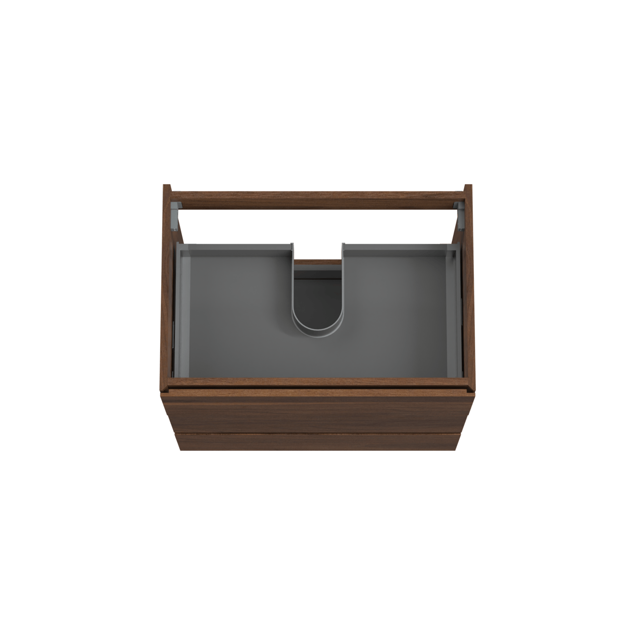 Storke Edge meuble sous-vasque a poser 75 x 52 cm noyer 3 tiroirs