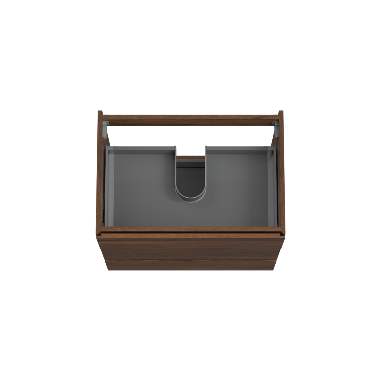 Storke Edge stehender Waschbeckenunterschrank: 75 x 52 cm, Nussbaum, 3 Schubladen