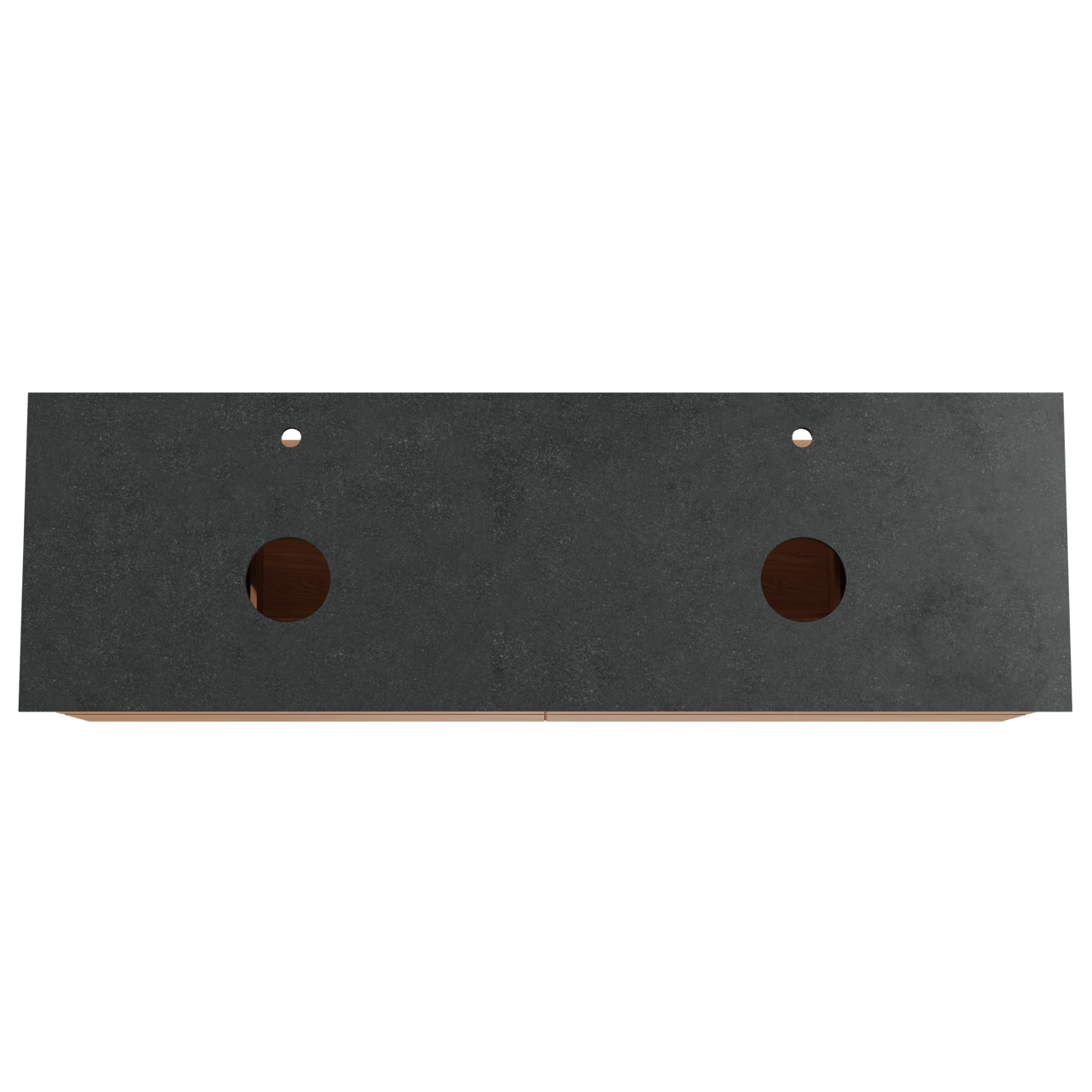 Balmani Mitra meuble salle de bains suspendu 180 x 55 cm teck avec Facetta tablette double en granit noir