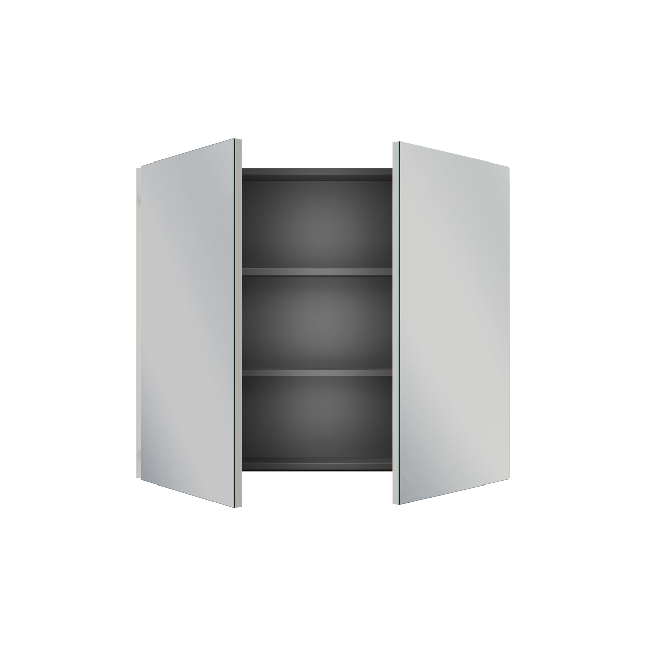 Linie Montro Spiegelschrank Bad: 90 x 75 cm, Weiß matt