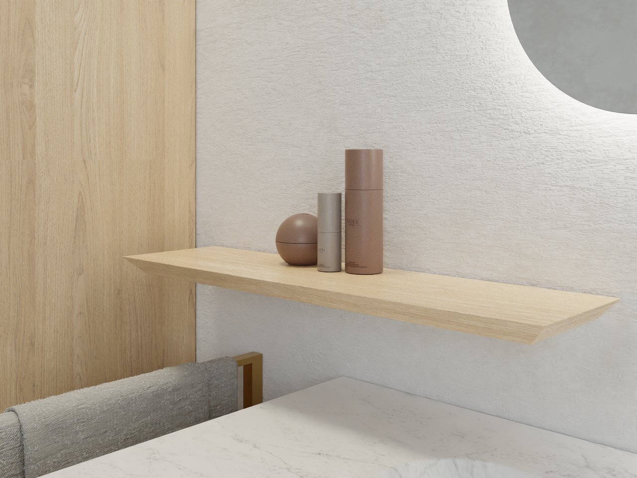 Balmani Mitra wandplank fineer natuur eik 60 x 16 cm