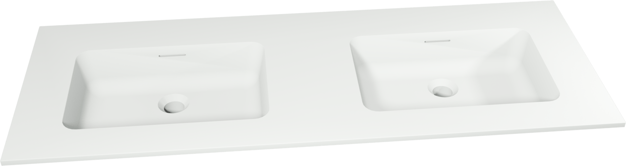 Storke Mata Doppelwaschtisch, Solid Surface matt, 120 x 46 cm