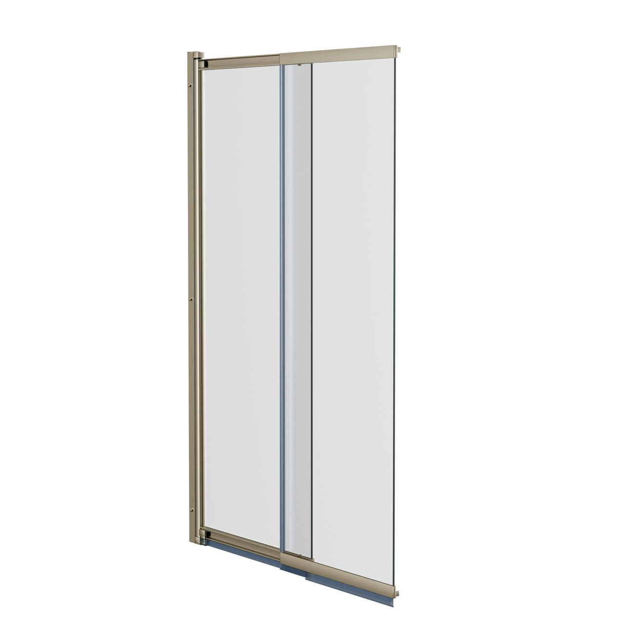 Luca Varess Vetras uitschuifbare badwand 100 cm helder glas geborsteld Champagne Gold profiel